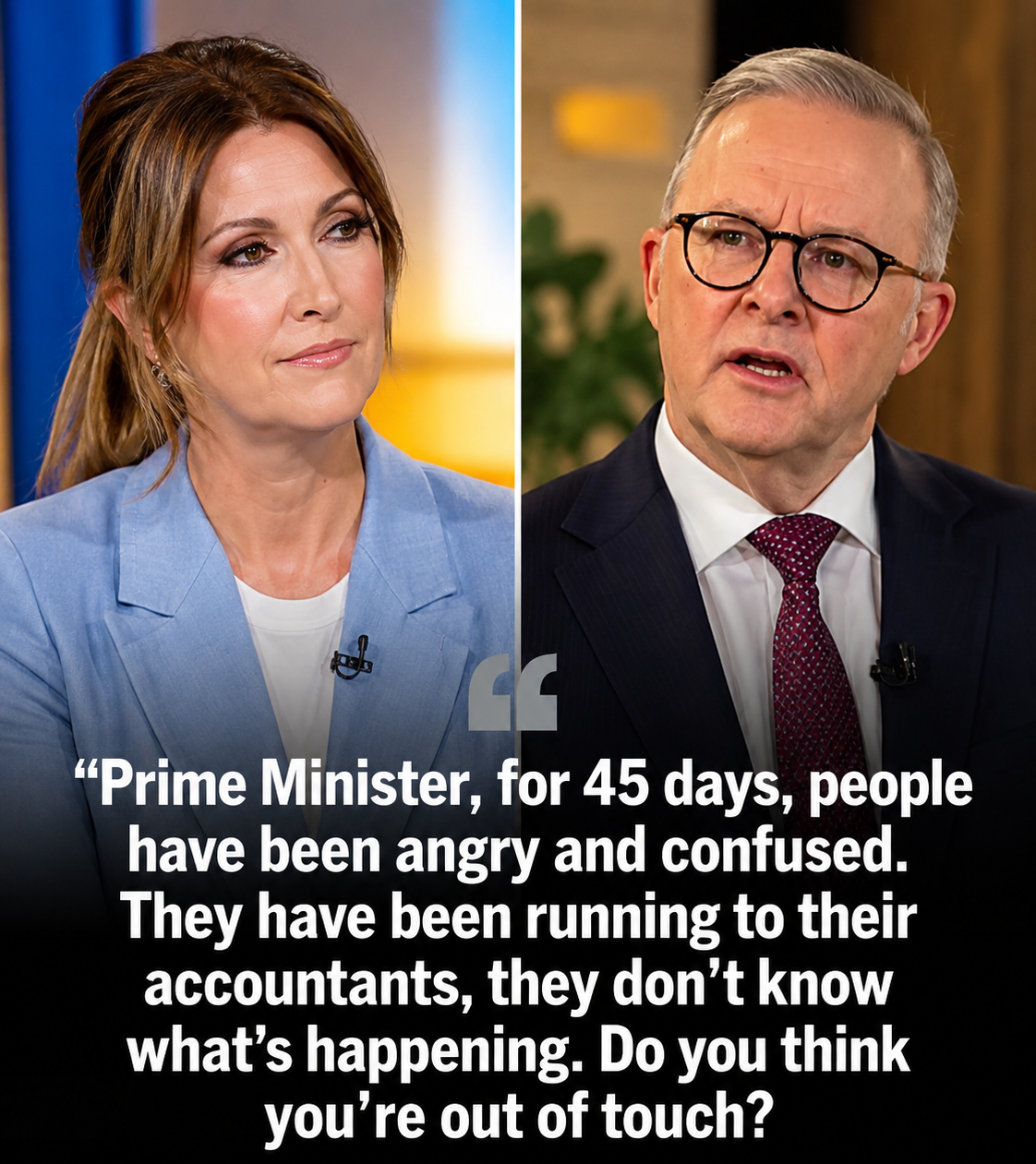 Live political interview on Australian television