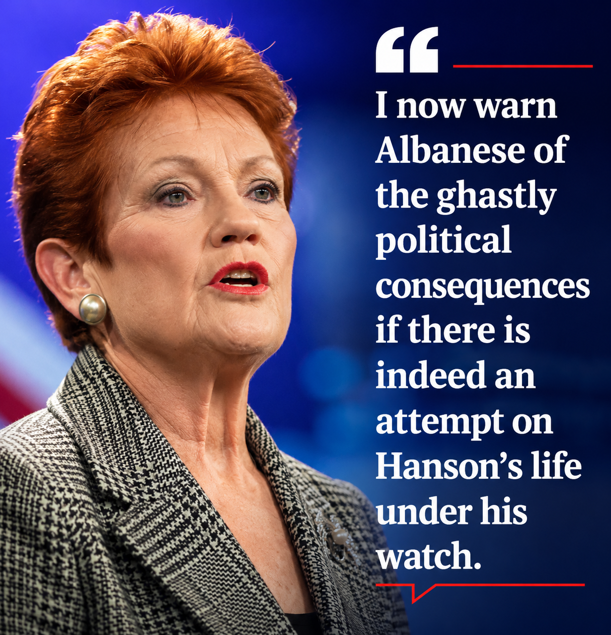 Pauline Hanson security concerns and political debate