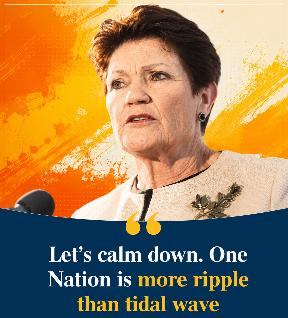Pauline Hanson speaking during a period of renewed political attention