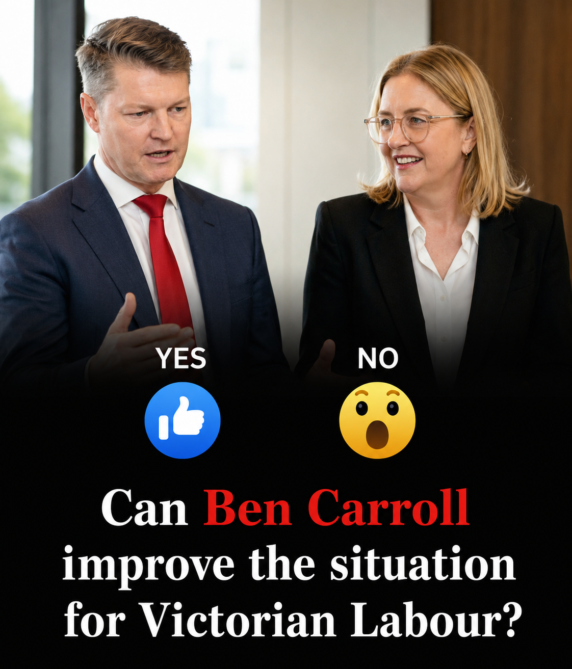 Victorian Premier Jacinta Allan and Deputy Premier Ben Carroll during the Labor leadership crisis