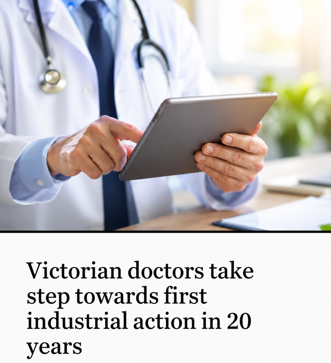 Victorian public hospital doctors discuss industrial action