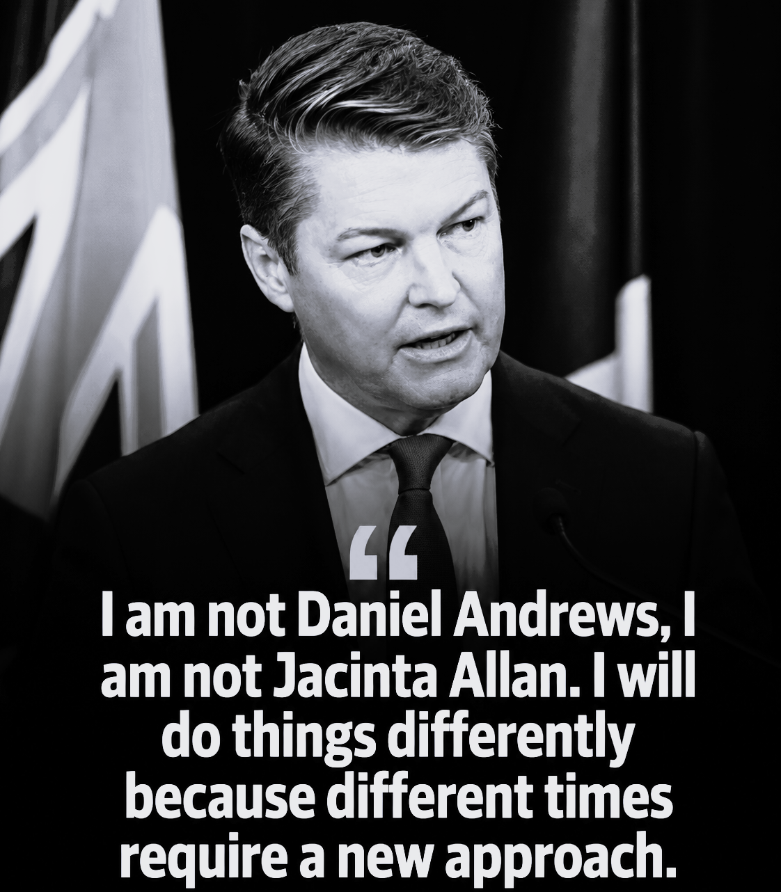 Victorian Premier Ben Carroll delivers his first press conference after replacing Jacinta Allan