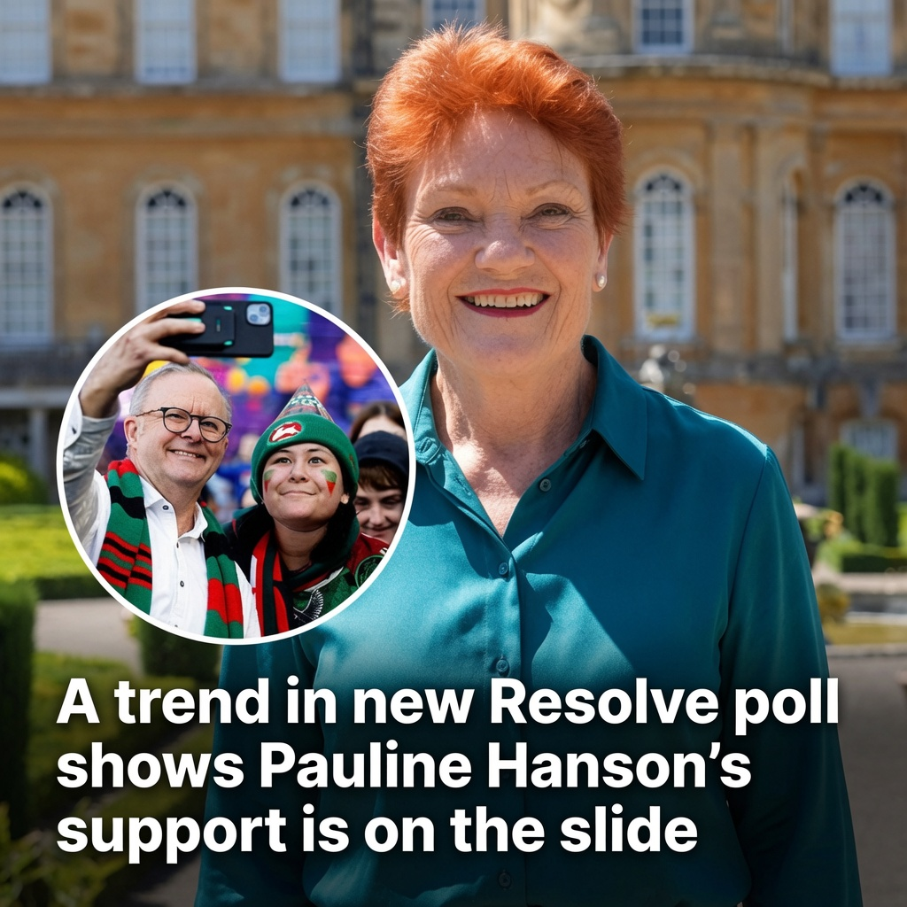 Pauline Hanson as new Resolve polling shows One Nation support slipping and the Coalition recovering