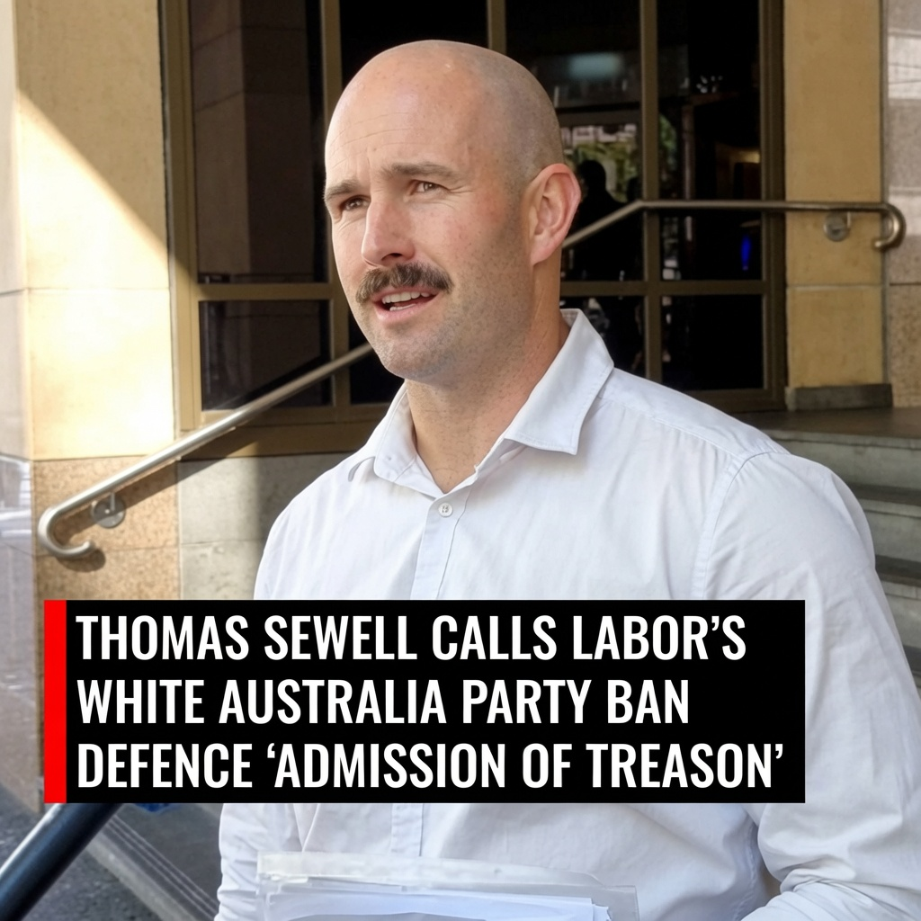 Thomas Sewell as White Australia challenges Australia's prohibited hate group laws in the High Court