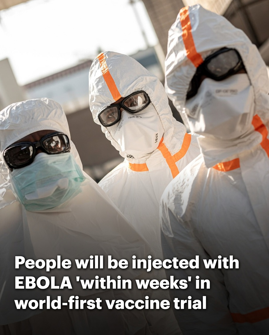 Health workers in protective equipment during an Ebola response as Oxford begins the first human trial of a Bundibugyo ebolavirus vaccine