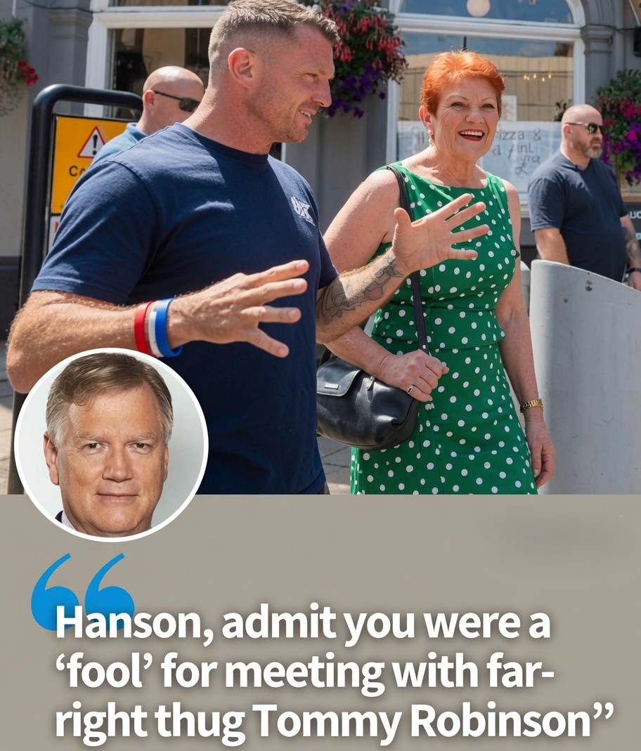 Pauline Hanson faces criticism from Andrew Bolt after meeting Tommy Robinson during her visit to Britain