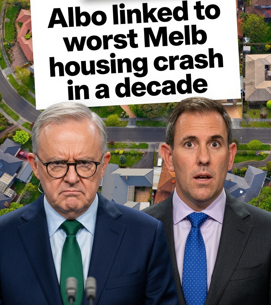 Residential homes in Melbourne as the city's housing market experiences a broad downturn