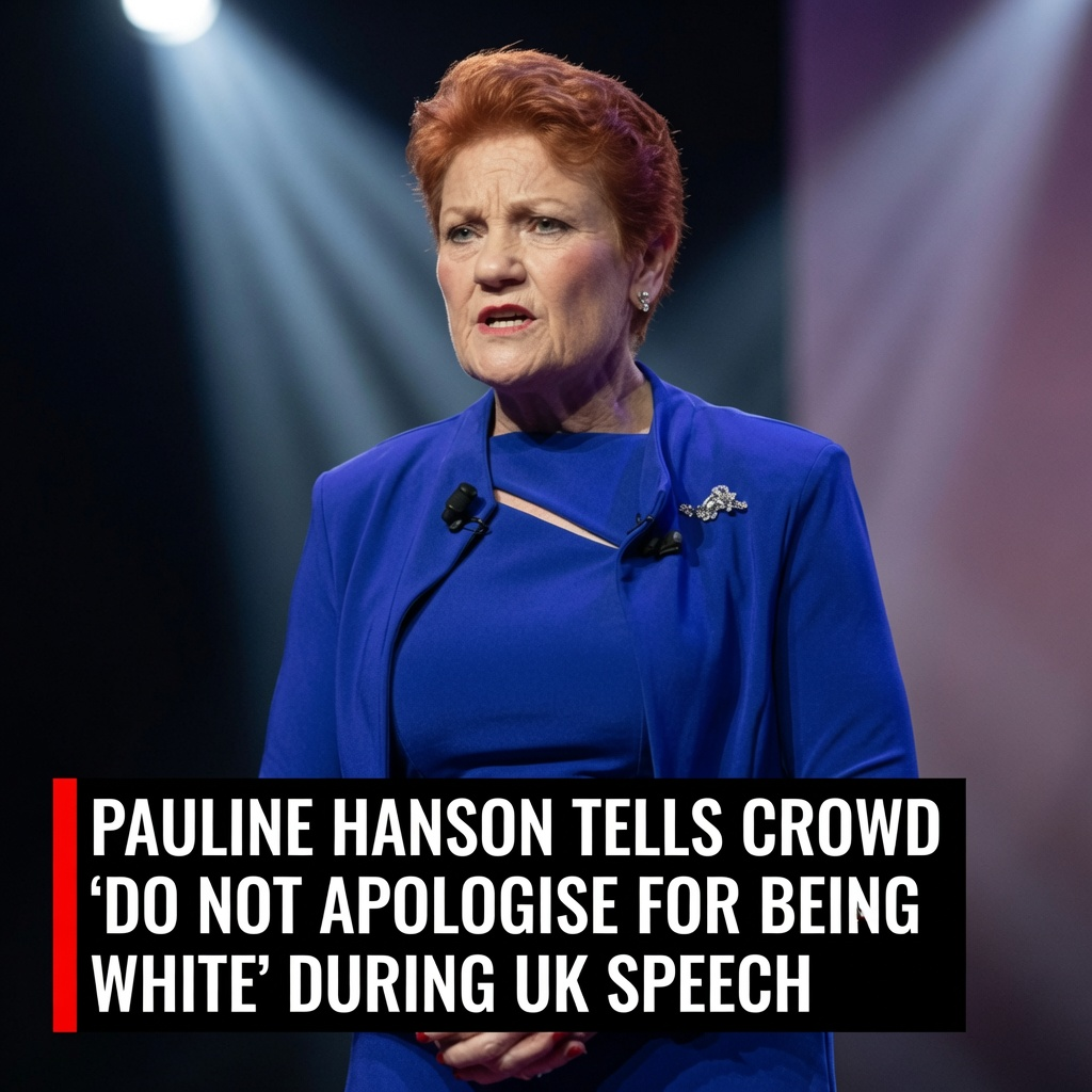 Pauline Hanson speaking at the Conservative Political Action Conference in London