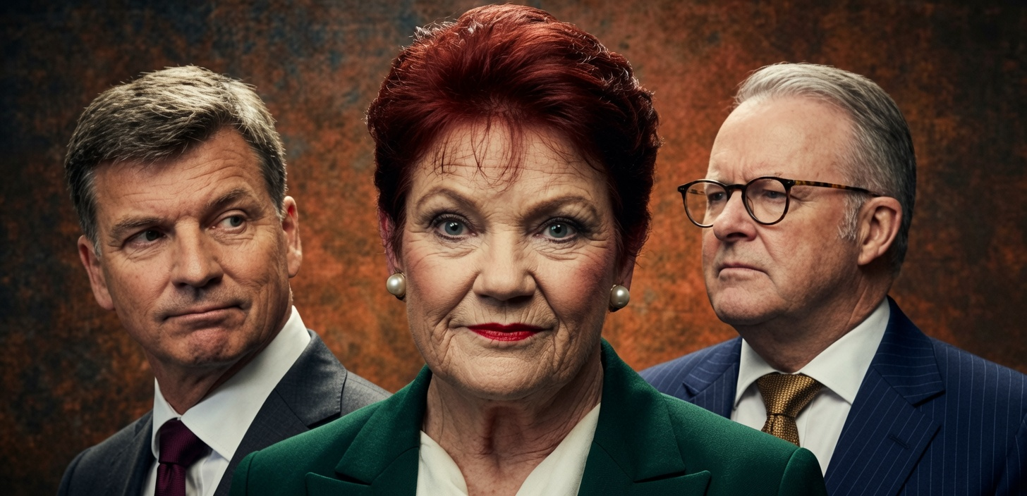 One Nation leader Pauline Hanson speaking during her visit to the United Kingdom