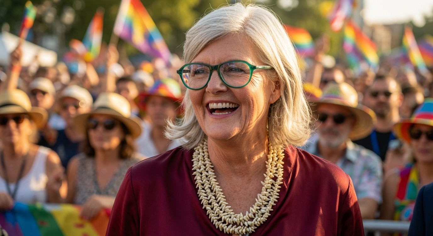 Governor-General Sam Mostyn speaking during a leadership event amid debate over gender representation in Australian politics