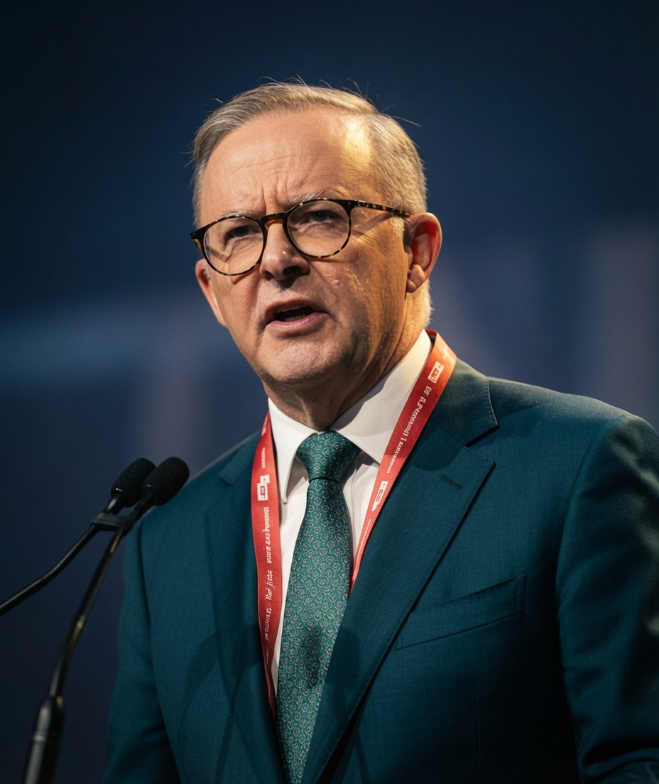 Prime Minister Anthony Albanese addresses the Australian Labor Party National Conference in Adelaide