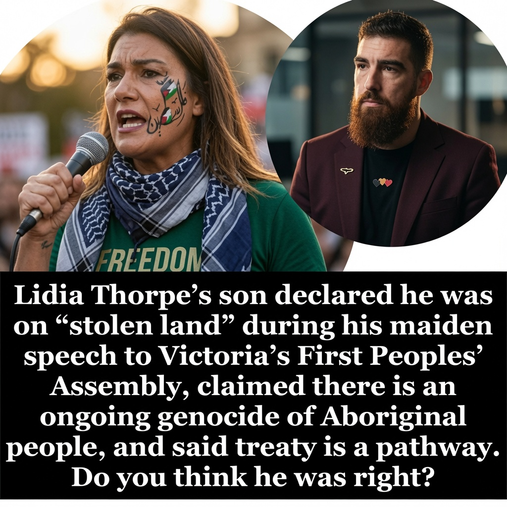 Andrew Thorpe delivering his maiden speech to Victoria's First Peoples' Assembly