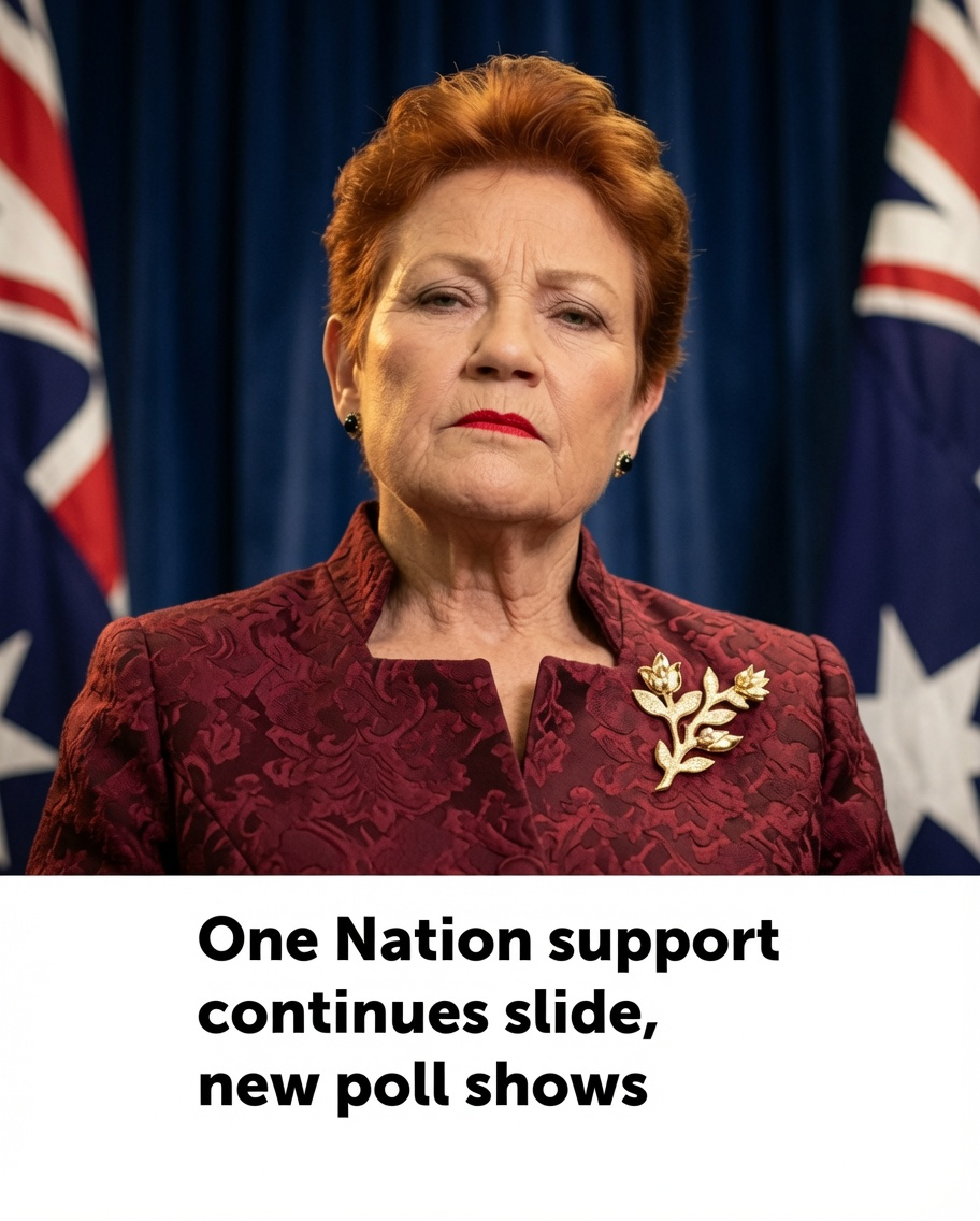 Pauline Hanson during a recent public appearance as new polling shows support for One Nation easing