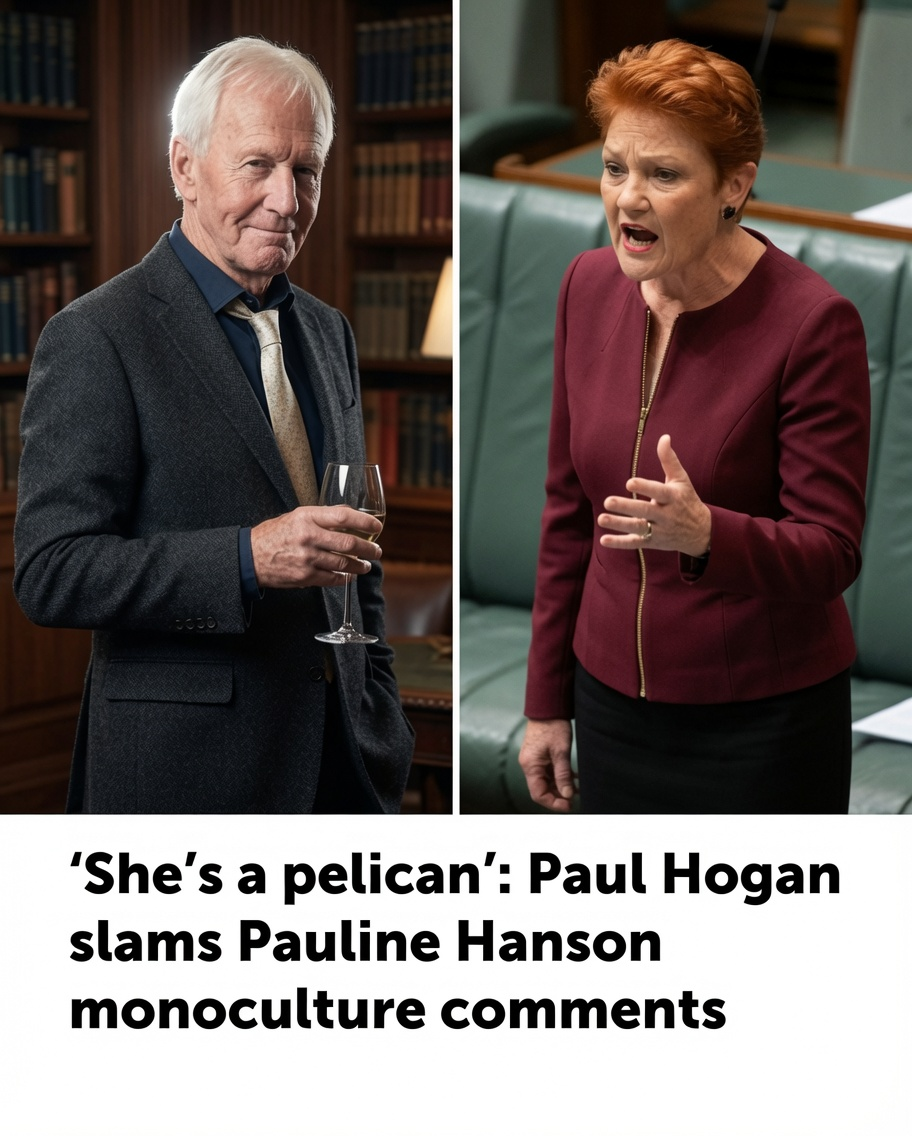 Australian actor Paul Hogan has criticised Pauline Hanson's comments about monocultural Australia