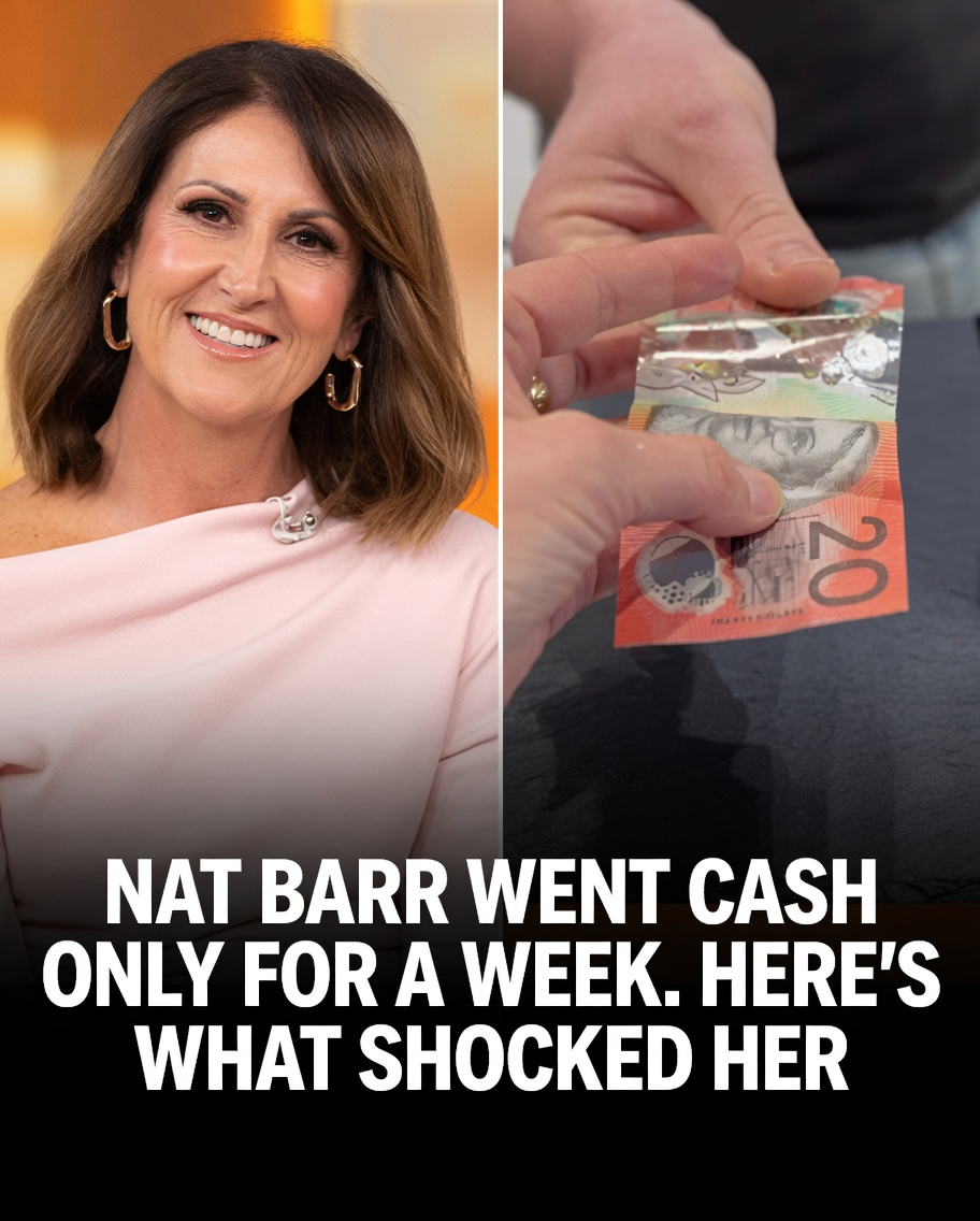 Sunrise host Nat Barr during her cash-only challenge exploring Australians' changing payment habits