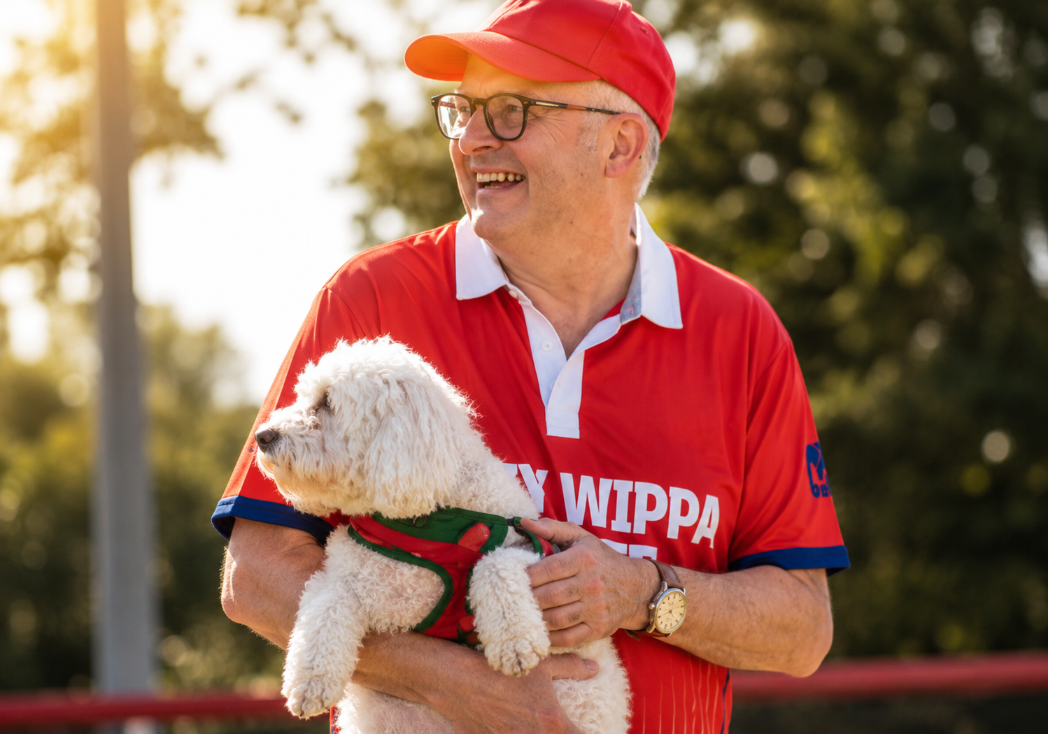Prime Minister Anthony Albanese with his cavoodle Toto