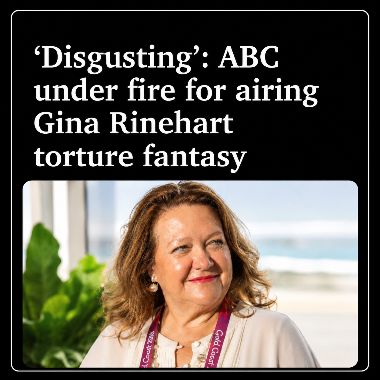 Mining executive Gina Rinehart at a public event amid controversy over an ABC television segment
