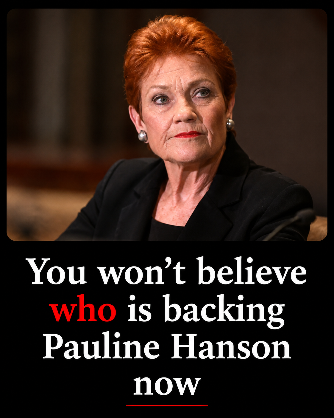 Pauline Hanson during One Nation's Fire the Liar fundraising campaign