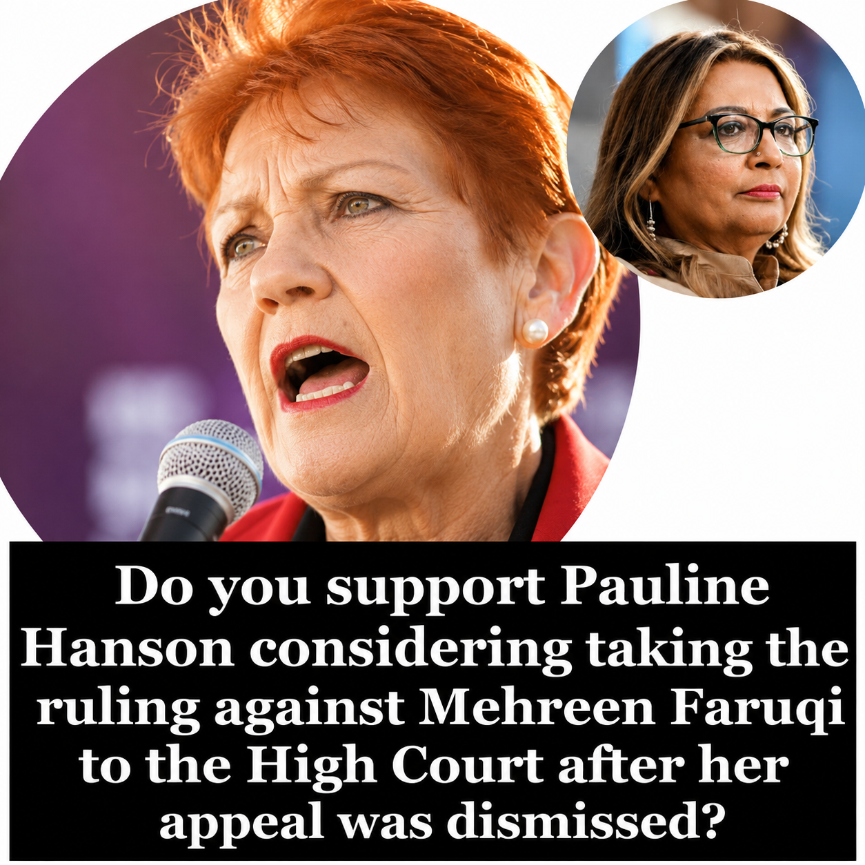 Pauline Hanson considers High Court appeal after Federal Court ruling in Mehreen Faruqi case