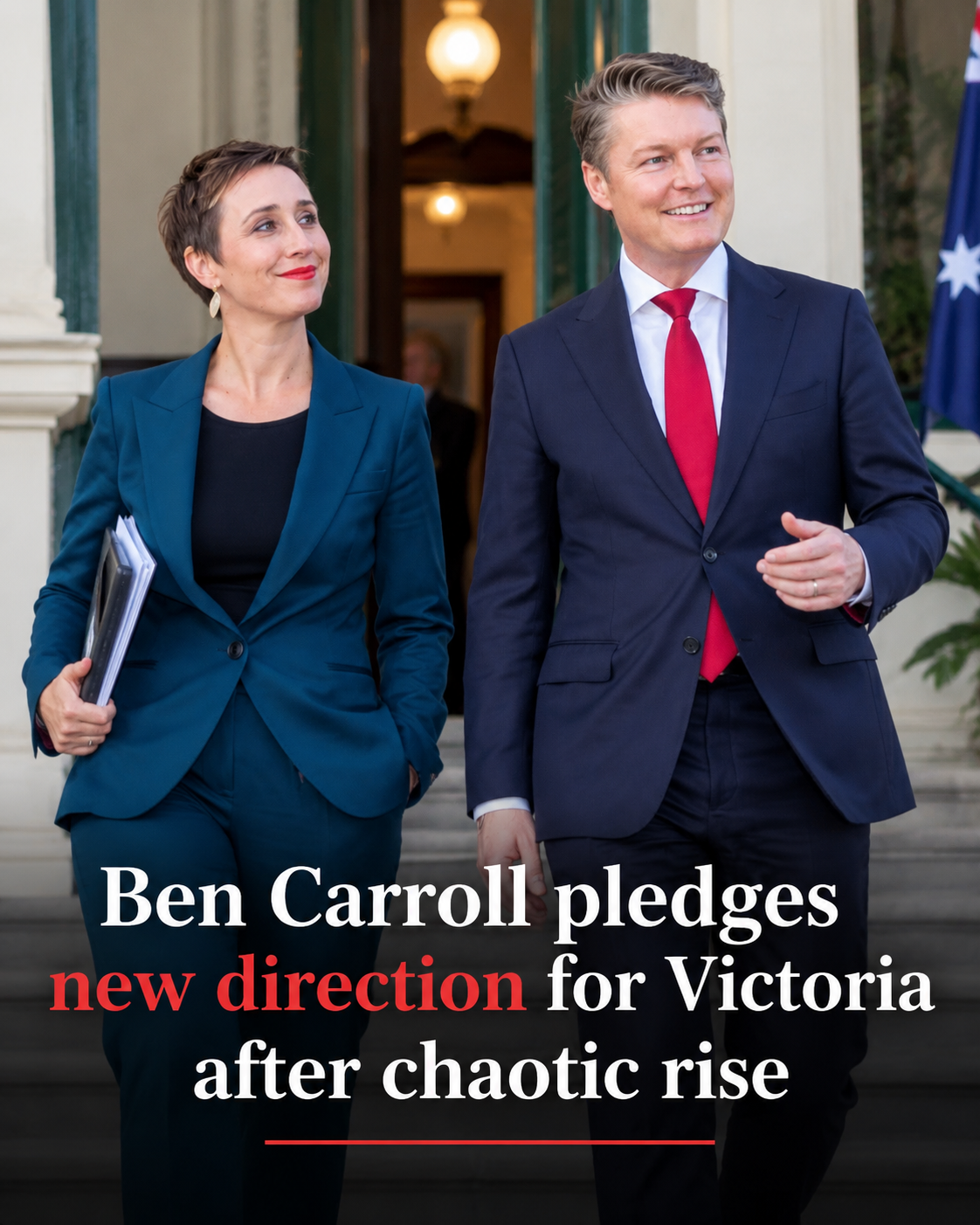 Ben Carroll sworn in as Victoria's 50th Premier at Government House in Melbourne