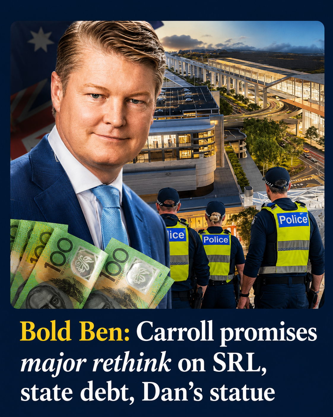 Victorian Premier Ben Carroll outlines a new economic agenda focused on debt reduction, infrastructure review and business investment.