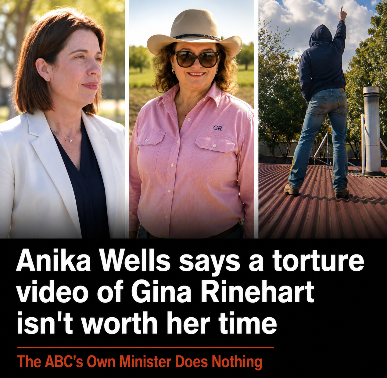 Communications Minister Anika Wells responds to questions about the ABC's controversial Gina Rinehart segment.
