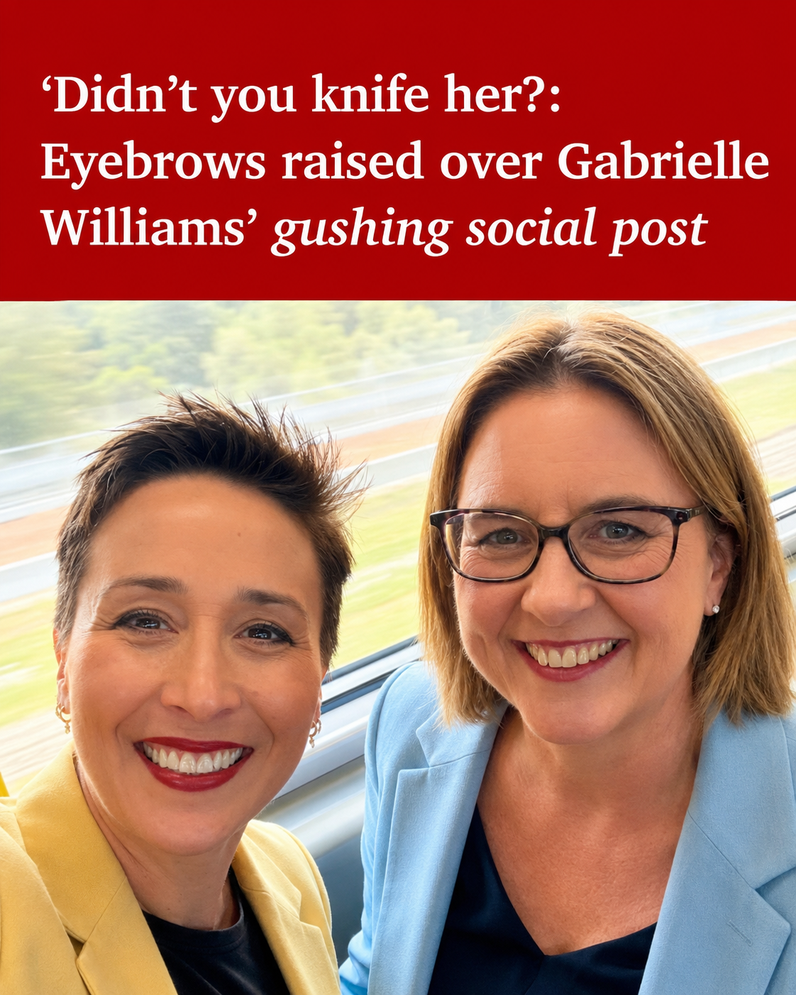 Gabrielle Williams and Jacinta Allan during the final days of Allan's premiership