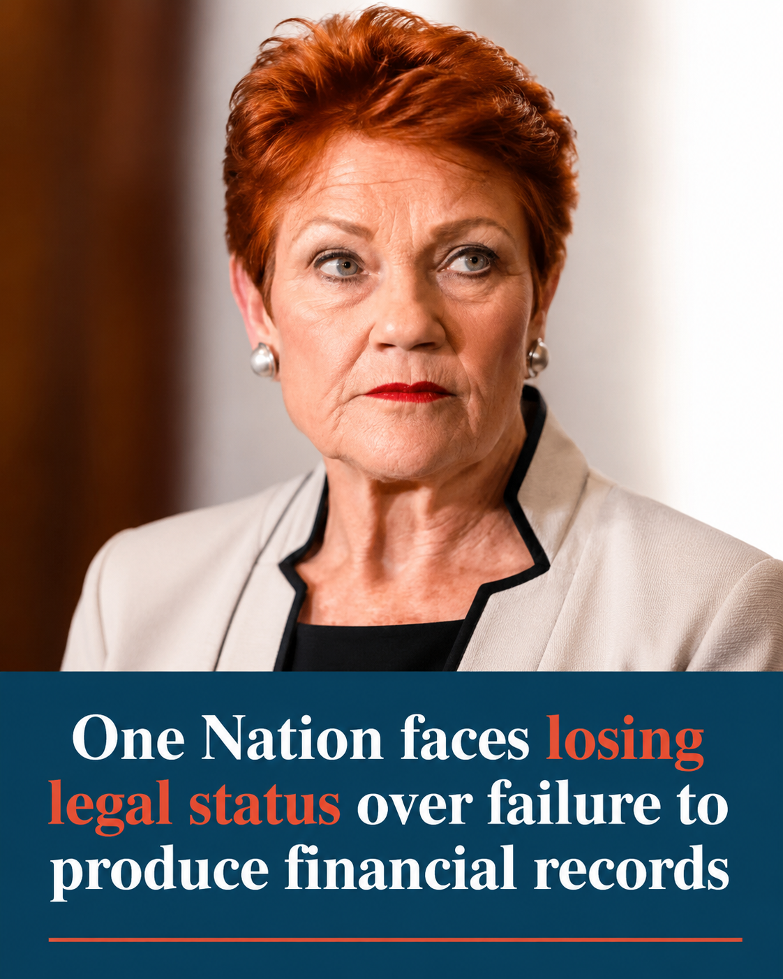 Pauline Hanson as One Nation faces financial reporting scrutiny in Queensland