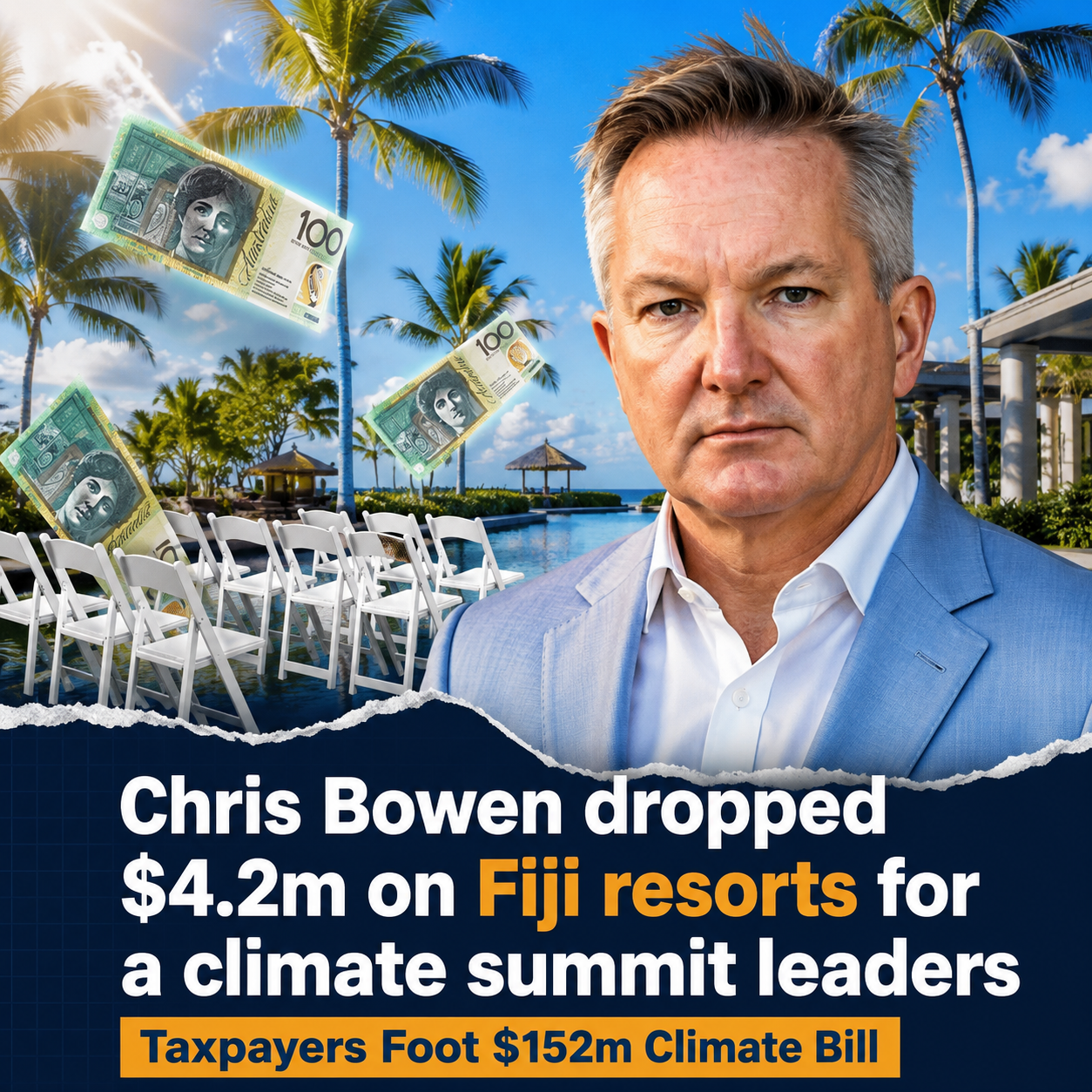 Climate Change Minister Chris Bowen during preparations for the Fiji pre-COP climate summit