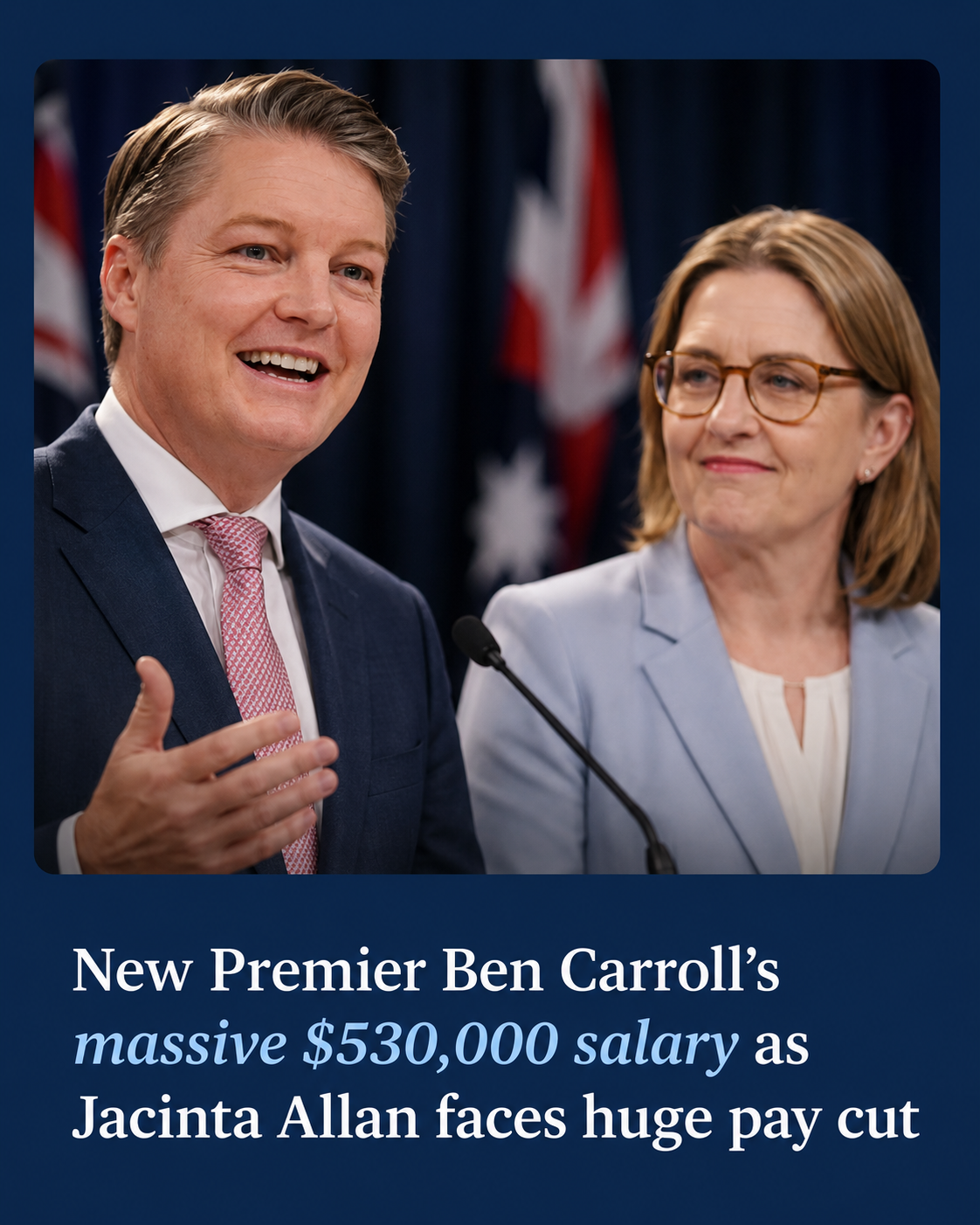 Ben Carroll and Jacinta Allan following Victoria's leadership transition