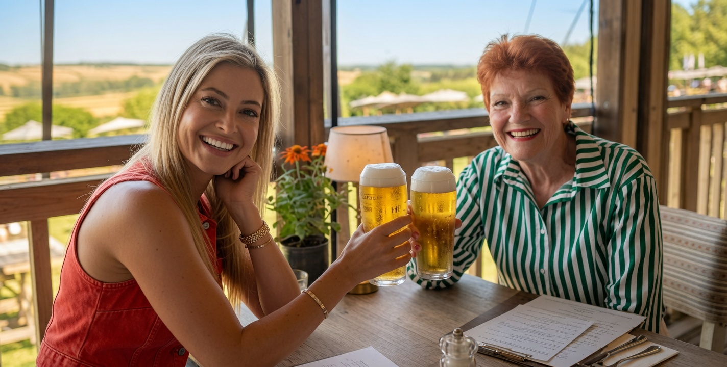 Pauline Hanson meets Holly Valance during visit to the United Kingdom