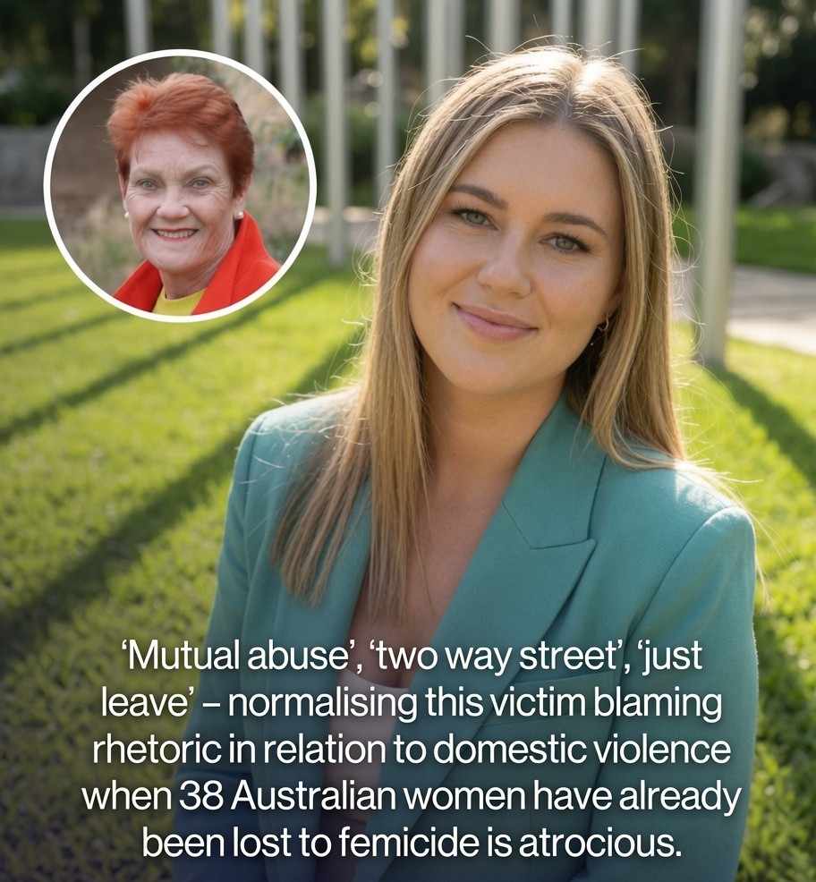 Pauline Hanson and Brittany Higgins at the centre of debate over domestic violence comments in Australia
