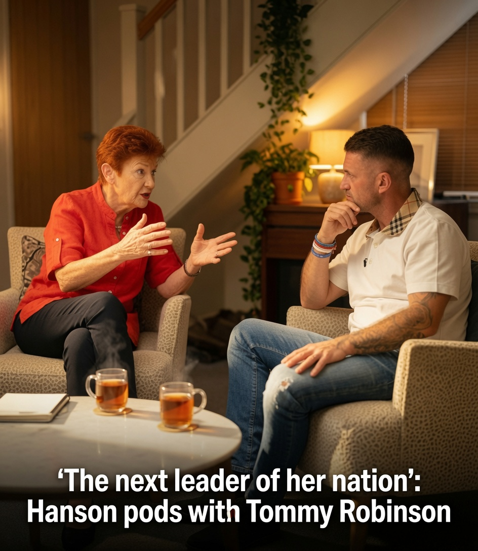 Pauline Hanson during her visit to London where she recorded a podcast with Tommy Robinson