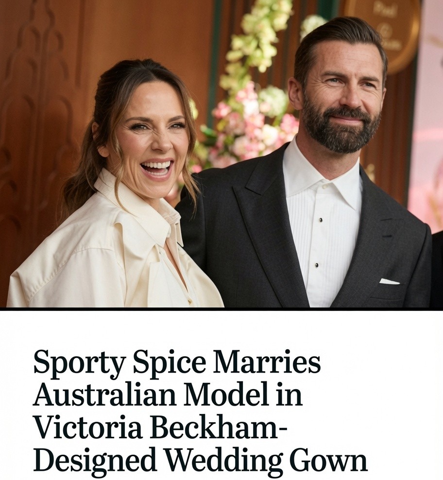 Melanie Chisholm and Australian model Chris Dingwall on their wedding day