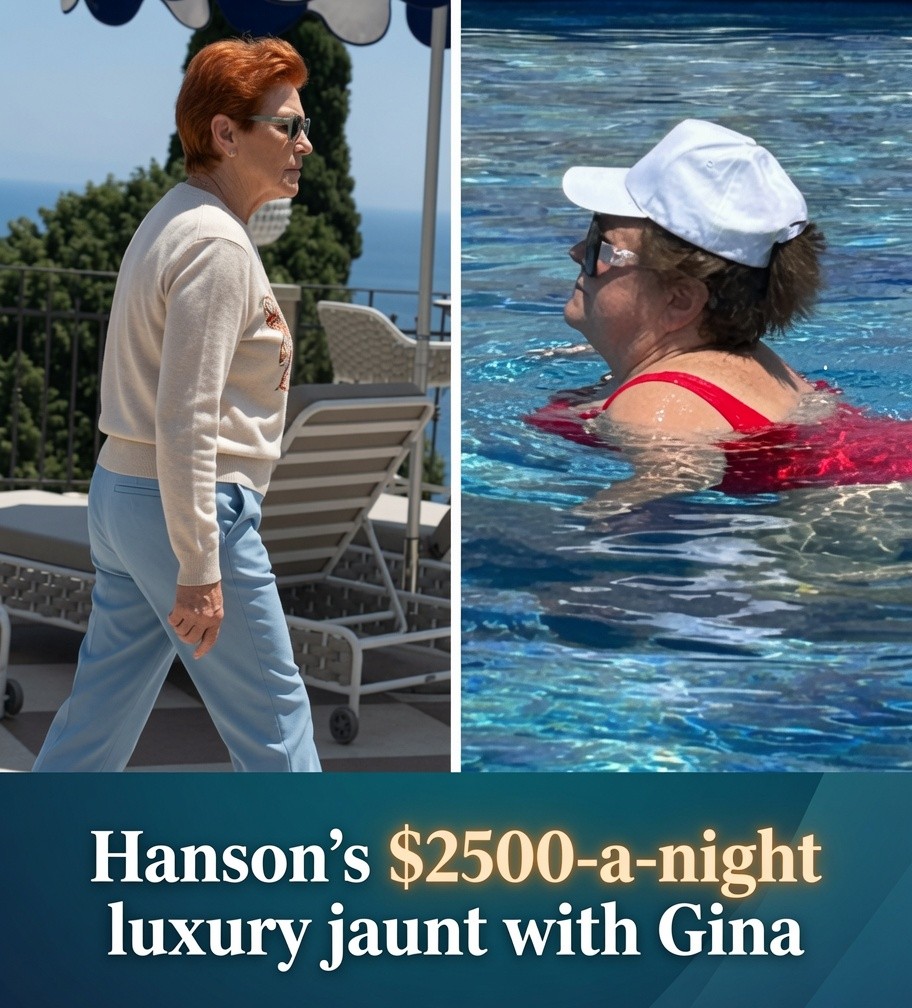 Pauline Hanson and Gina Rinehart during a stop in Sicily