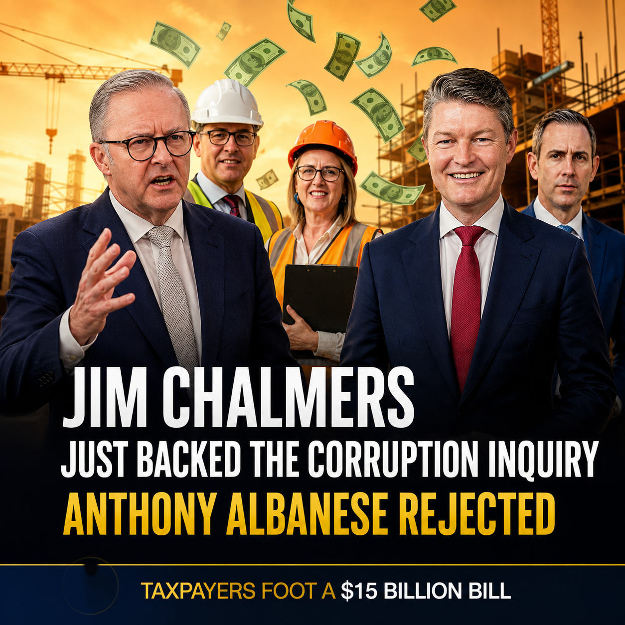 Jim Chalmers and Anthony Albanese face questions over differing positions on Victoria's Big Build royal commission