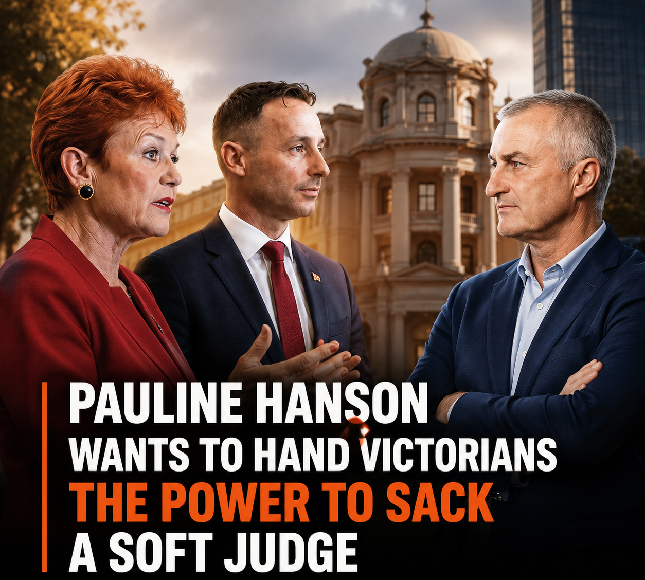 Pauline Hanson and One Nation Victorian leader Warren Pickering discuss judicial accountability during a 3AW interview