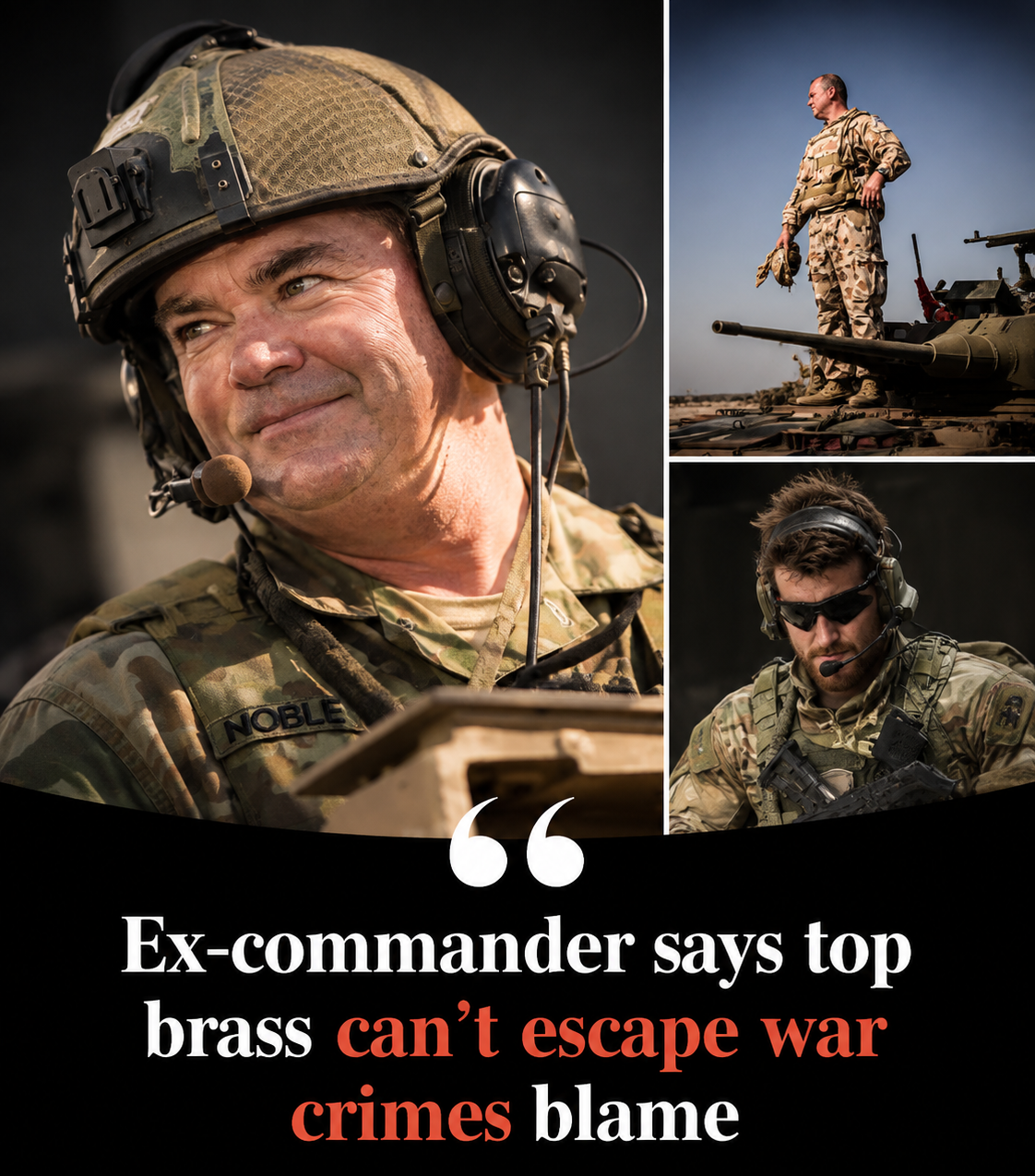 Retired Major-General Roger Noble discussing military leadership and the laws of war