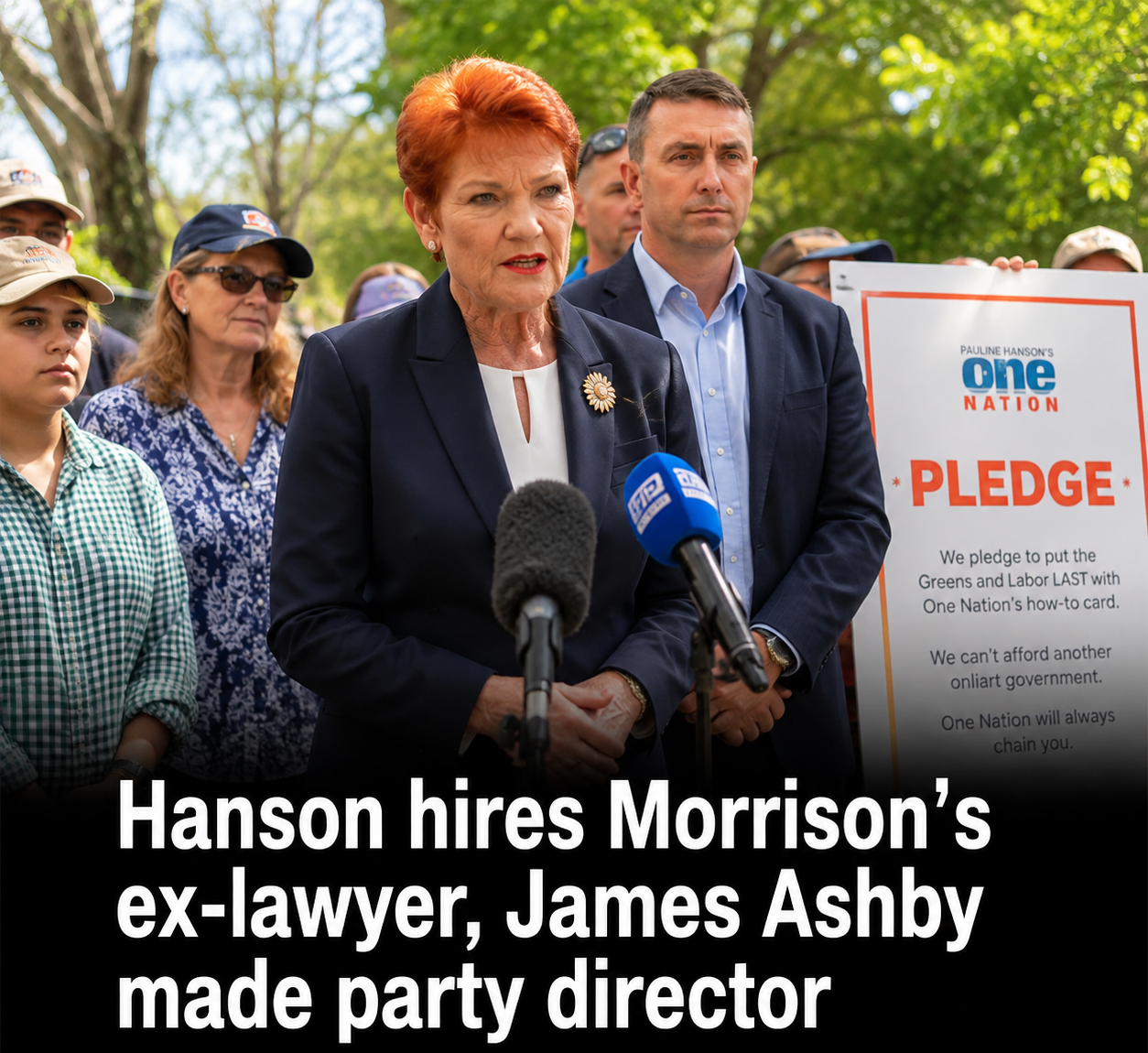 Pauline Hanson, James Ashby and Chris Taylor as One Nation reshapes its leadership team