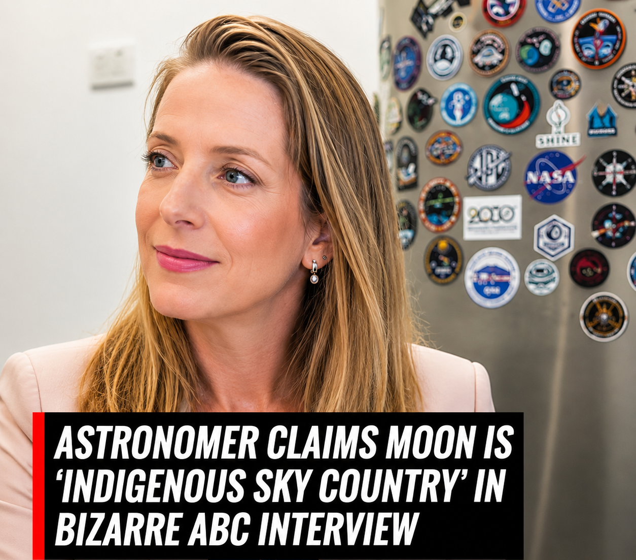 Astronomer Dr Rebecca Allen discusses the Moon and Indigenous sky country during an ABC News interview
