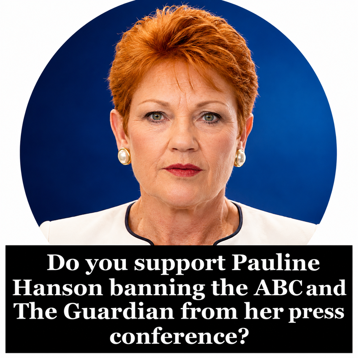 Pauline Hanson speaks during a Victorian press conference after restricting media access