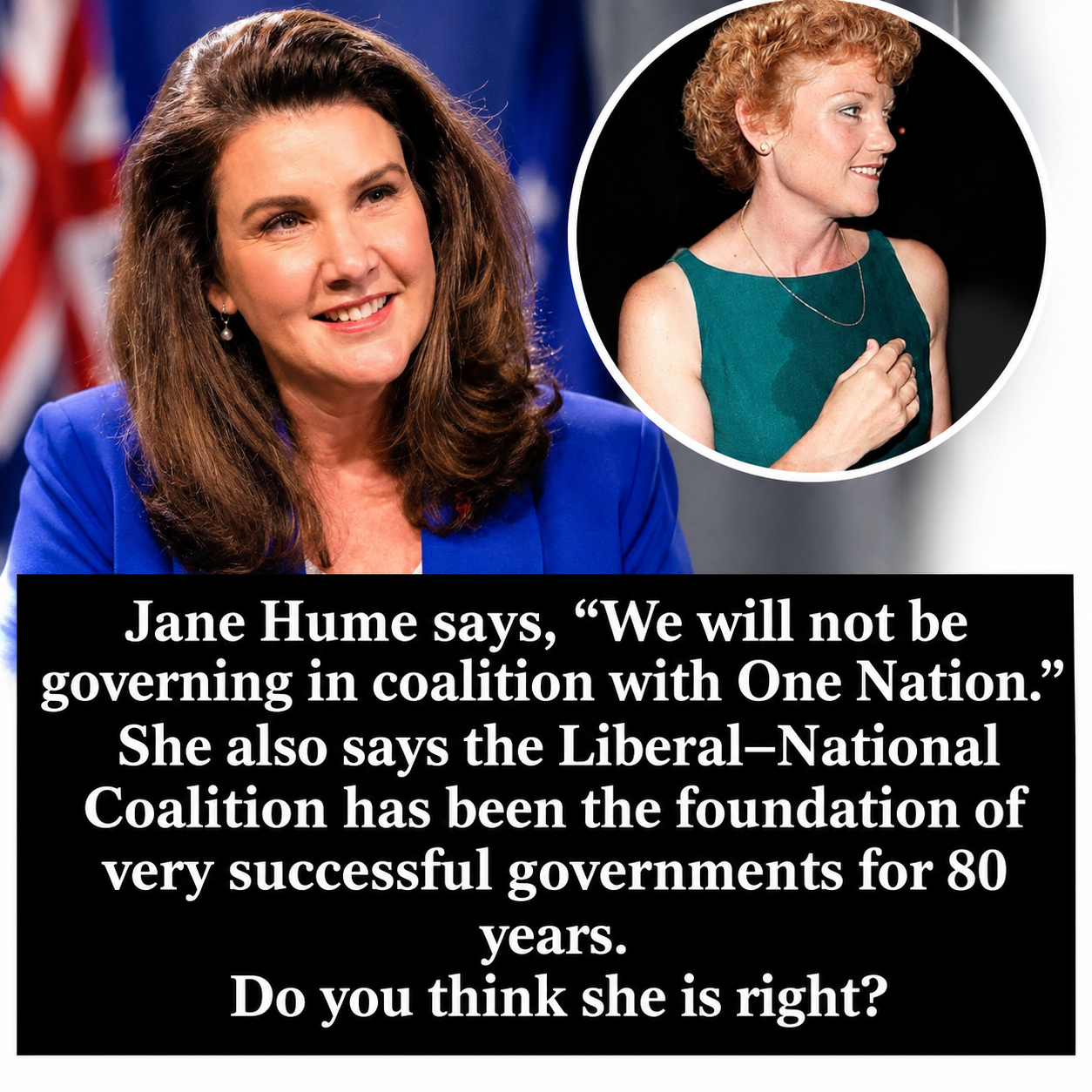 Liberal deputy leader Jane Hume rules out a formal coalition with Pauline Hanson's One Nation