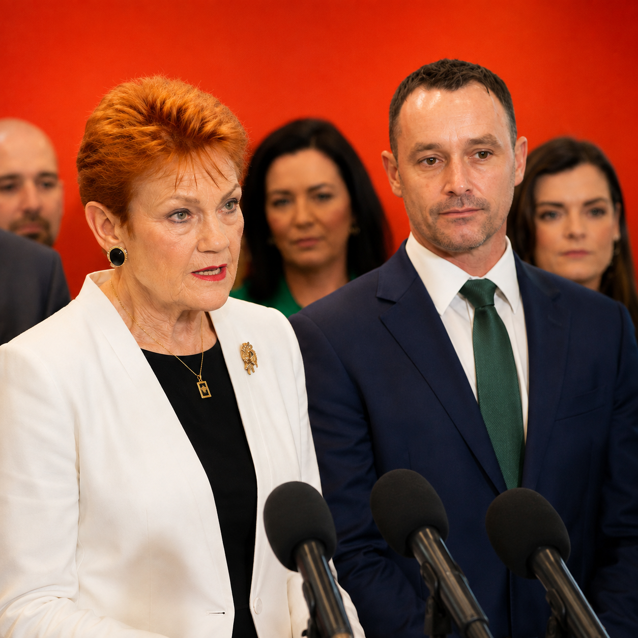 Pauline Hanson speaks during One Nation's Victorian campaign launch after restricting media access