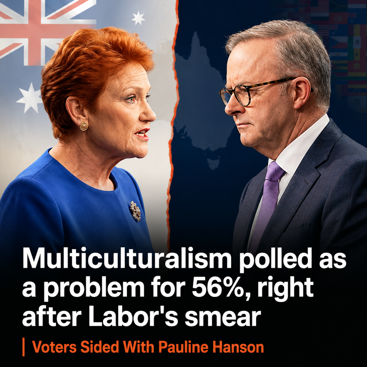 Pauline Hanson and Anthony Albanese amid Australia's multiculturalism debate