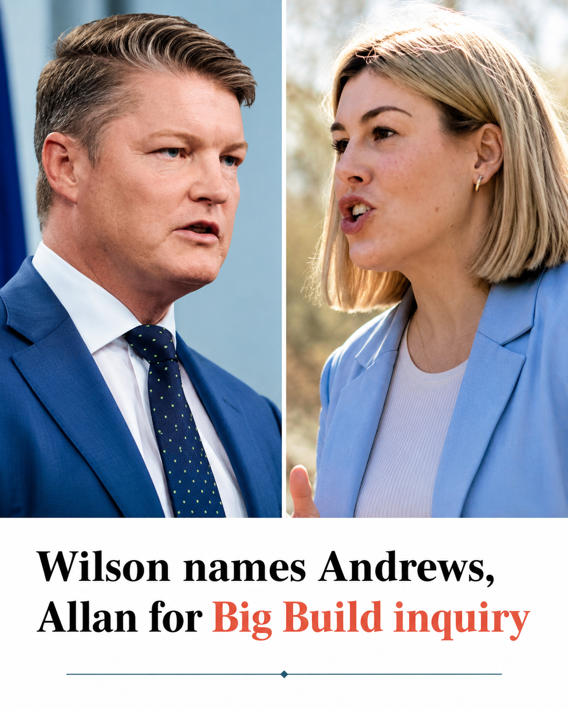 Victorian Liberal leader Jess Wilson outlines proposed Big Build royal commission