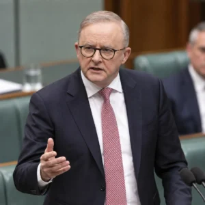 Prime Minister Anthony Albanese speaking in the House of Representatives