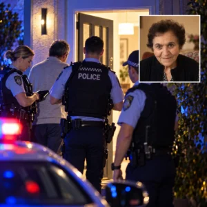 Police at a Bondi home with an inset portrait of Valentina Spivak.