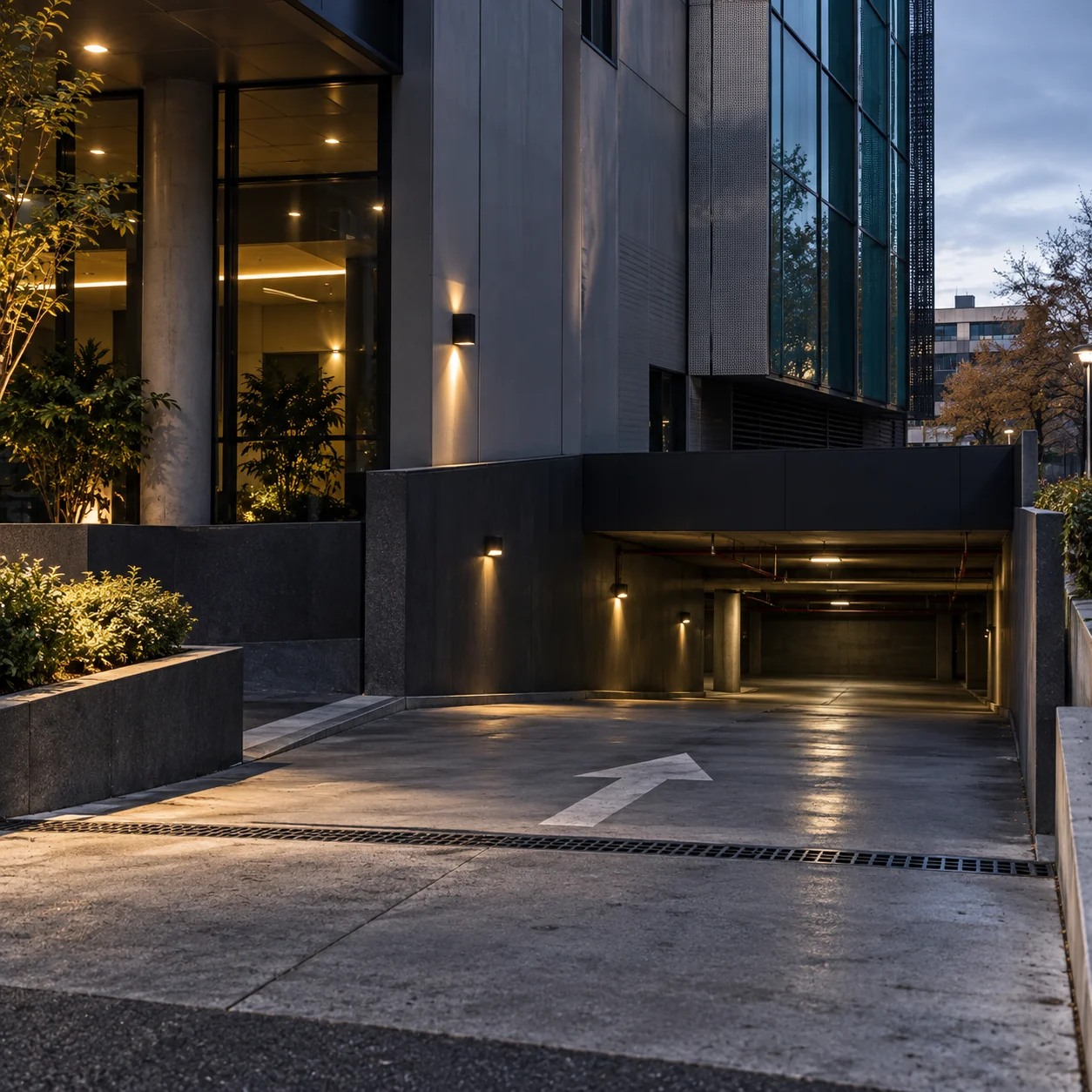 Underground hotel car park entrance in Canberra