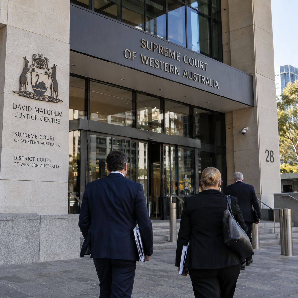 AI-generated illustrative image of the Supreme Court of Western Australia.