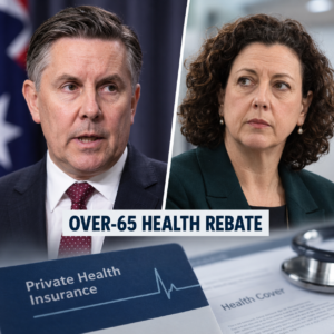 Mark Butler and Monique Ryan in an editorial split image about the over-65 private health insurance rebate debate
